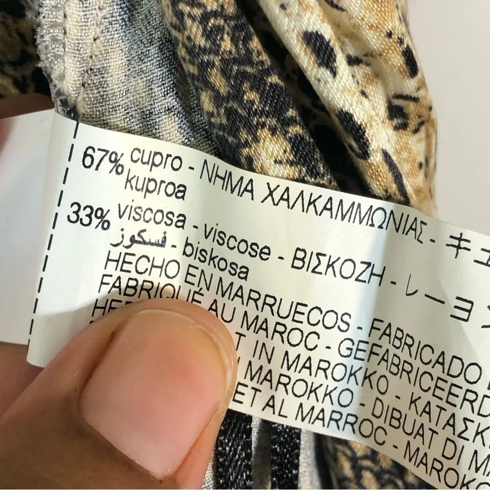 ZARA FLOWING V-NECK SNAKESKIN PRINT LONG SHIRT DRESS | Size Small - Picture 16 of 16